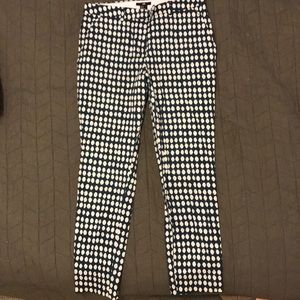 Navy blue polka dot ankle pants